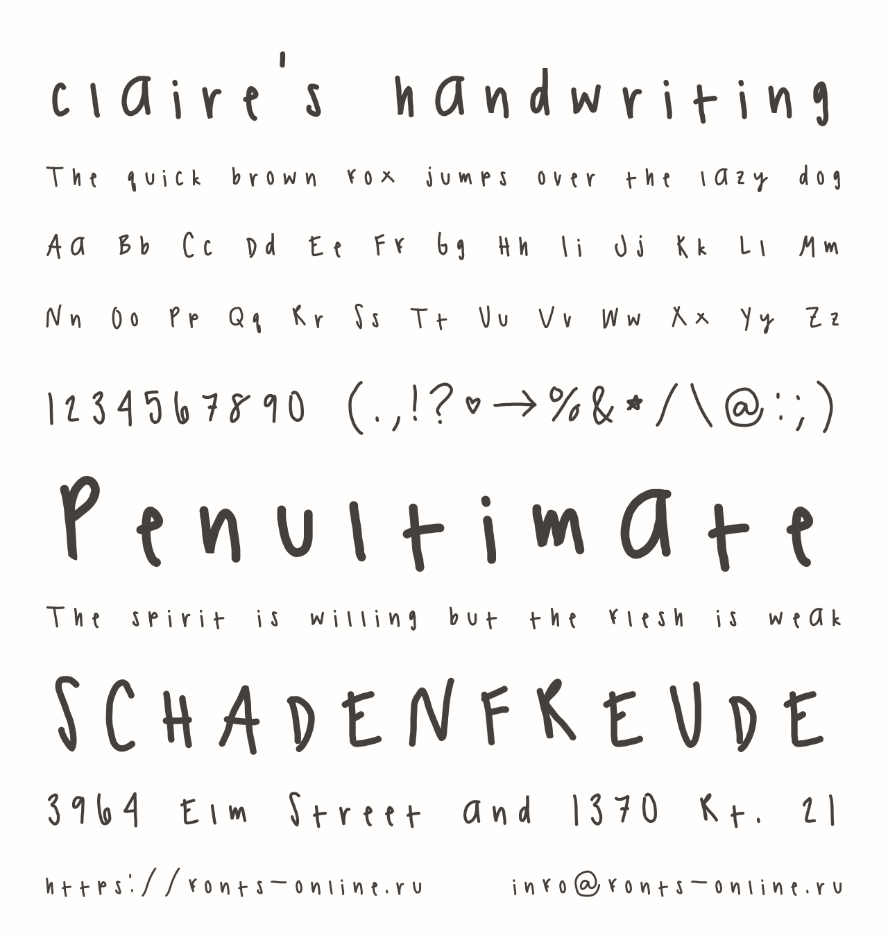 claire\u0027s handwriting Free Font Download